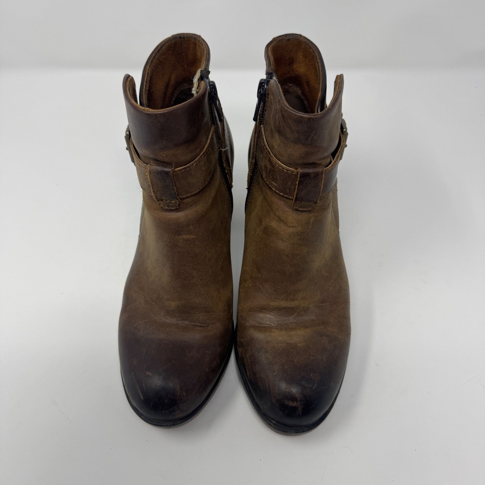 BOC Born‎ Casual Brown Leather Buckle Ankle Boots Women Size 6M - Picture 3 of 11